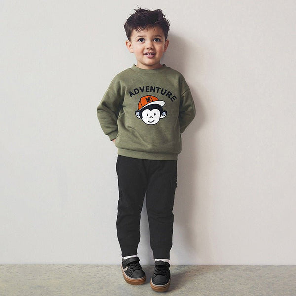 Toddler/Kid Boy's Monkey Adventure Print Design Sweatshirt with Pants Set