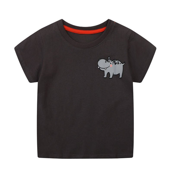 Toddler/Kid Boy's Cartoon Little Hippo Print Design Tee