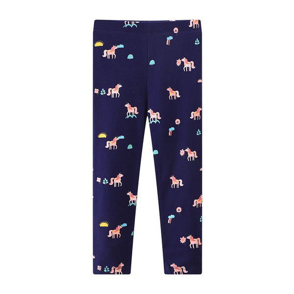 Toddler/Kid Girl's Floral and Unicorn Print Design Leggings