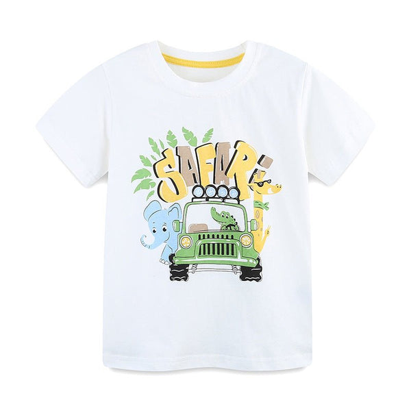 Toddler/Kid Boy's Wildlife Safari Print Design T-Shirt