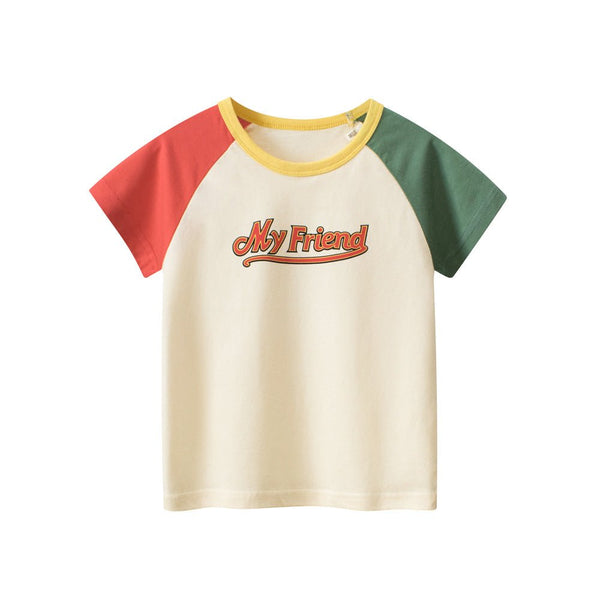 Toddler/Kid's "My Friend" Letter Print Design T-shirt