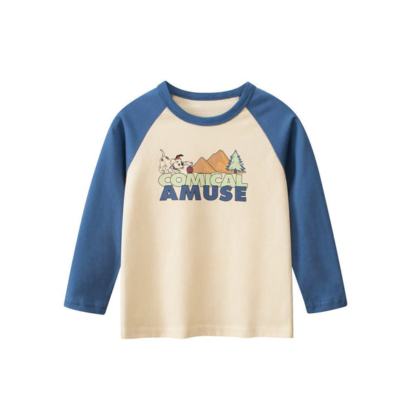 Toddler/Kid Boy Puppy Print Long Sleeve Cotton Shirt