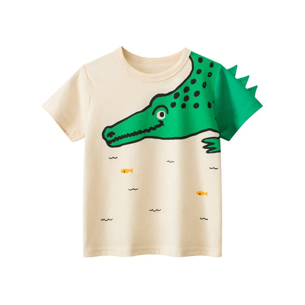 Toddler/Kid Boy's 3D Crocodile Print Design Tee