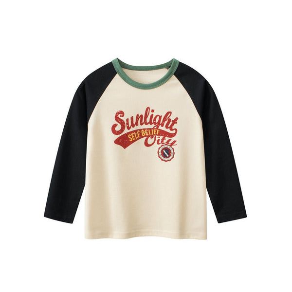 Toddler/Kid Boy Sunlight Baseball Tee Design Long Sleeve Shirt