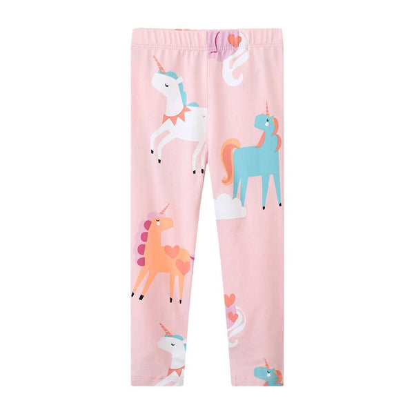 Toddler/Kid Girl Colorful Unicorns Print Pink Leggings