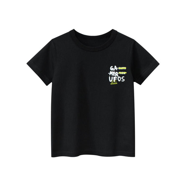 Toddler/Kid Boy's UFO Print Design Black Tee