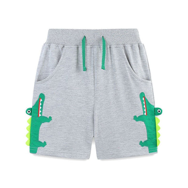 Toddler/Kid Boy's Cute Crocodile Embroidery Design Shorts