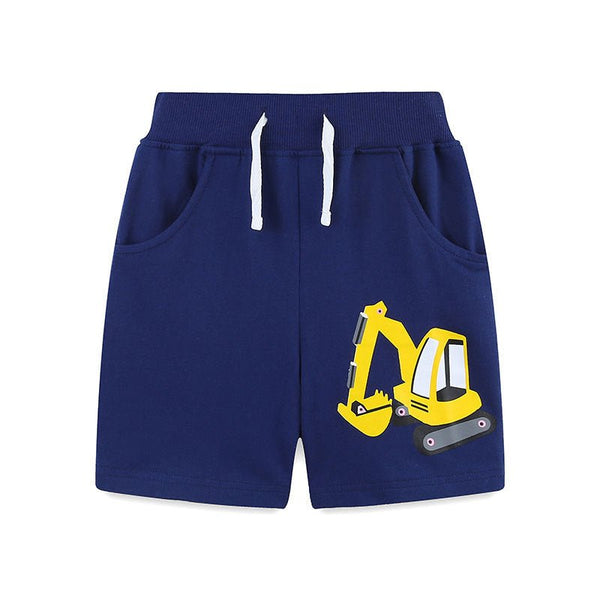 Toddler/Kid Boy Yellow Digger Print Shorts