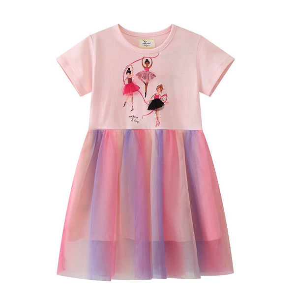 Toddler/Kid's Dancing Girl Print Design Dress