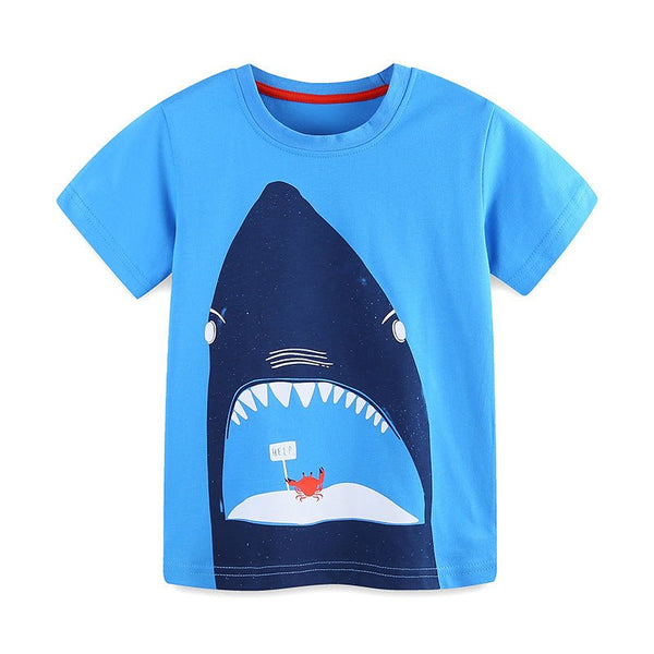 Toddler/Kid Boy's Shark Print Design Blue T-Shirt