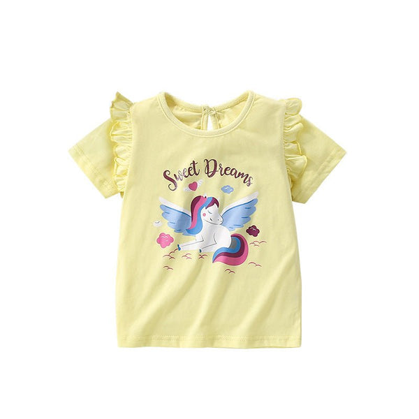 Toddler/Kid Girl Sweet Dreams Unicorn Yellow Fashion Top