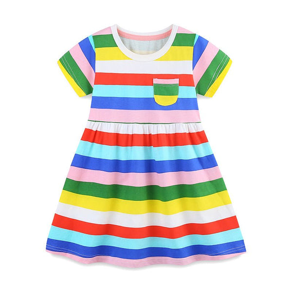 Toddler/Kid Girl Rainbow Stripes Dress