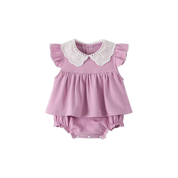 Violet Lace Design Jumpsuit for Baby Girl