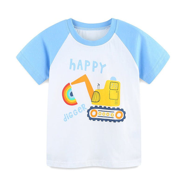 Toddler/Kid Boy's Happy Digger Print Design T-Shirt