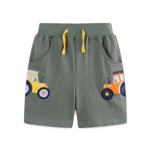 Toddler/Kid Boy's Cars Design Dark Green Shorts