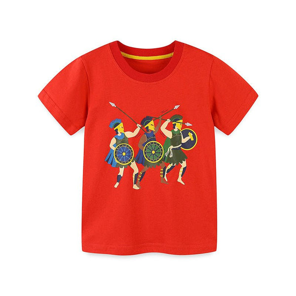 Toddler/Kid Boy's Cartoon Red Cotton Tee