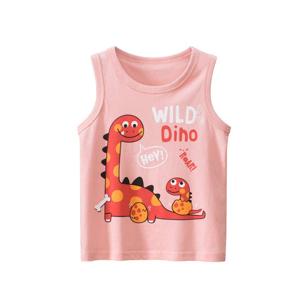 Toddler/Kid's Cartoon Wild Dino Print Design Vest