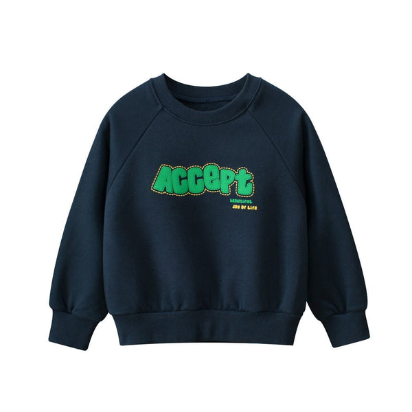 Toddler/Kids "Accept Joy of Life" Letter Print Sweatshirt (2 Colors)