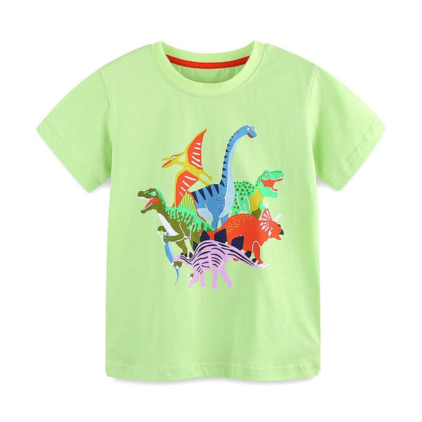 Toddler/Kid Boy's Colorful Dinosaur Print Design Green T-Shirt