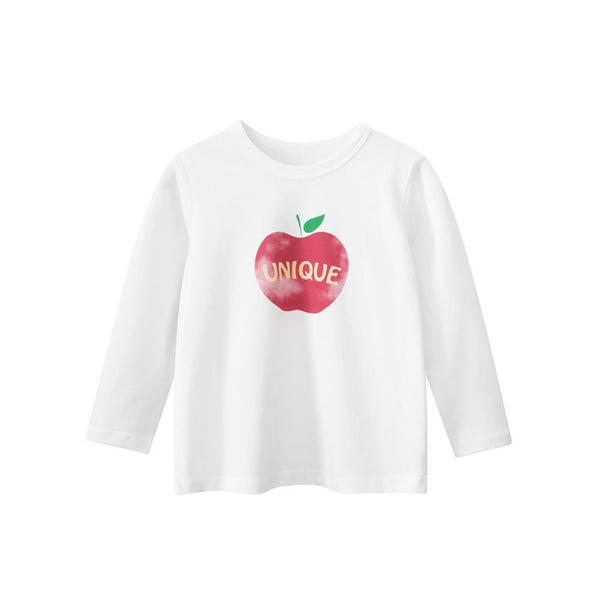 Toddler/Kid Girl's Long Sleeve Unique Apple Print Design T-shirt