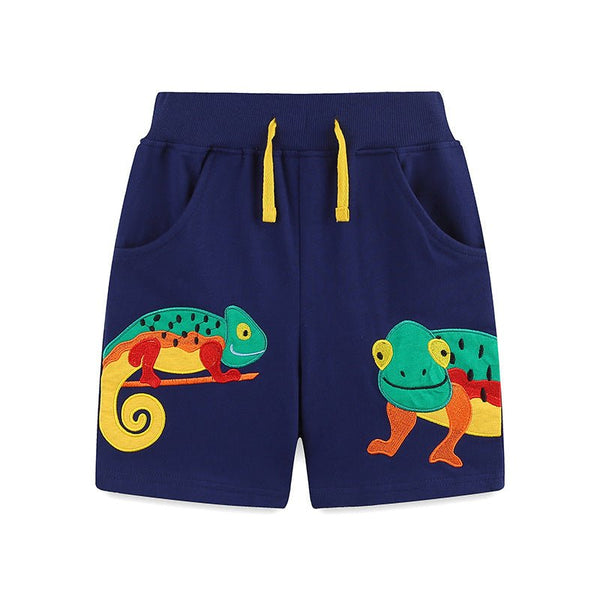 Toddler/Kid Boy Chameleon Embroidery Shorts