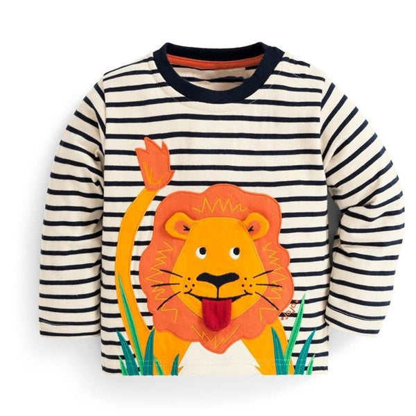 Toddler/Kid Lion Embroidery Long Sleeve Shirt
