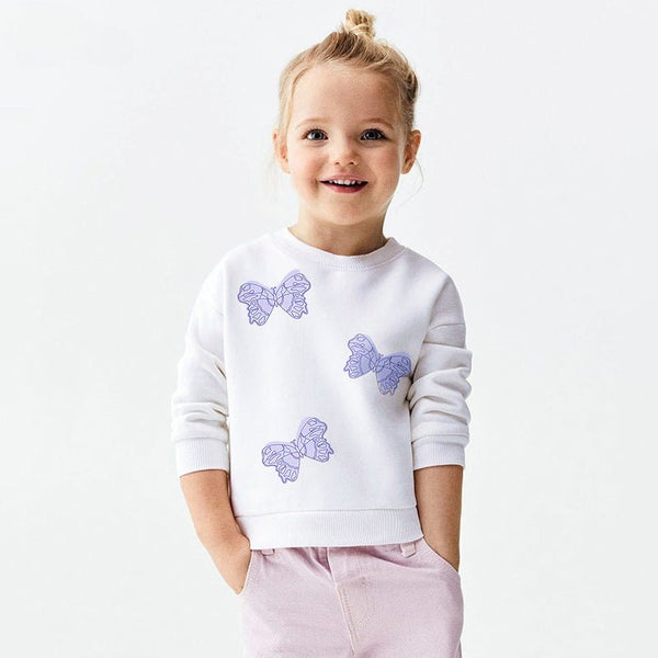 Toddler/Kid Girl's Purple Butterflies Print Design Sweatshirt