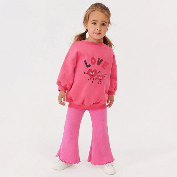 Toddler/Kid Girl's Love Design Sweatshirt with Pants Set