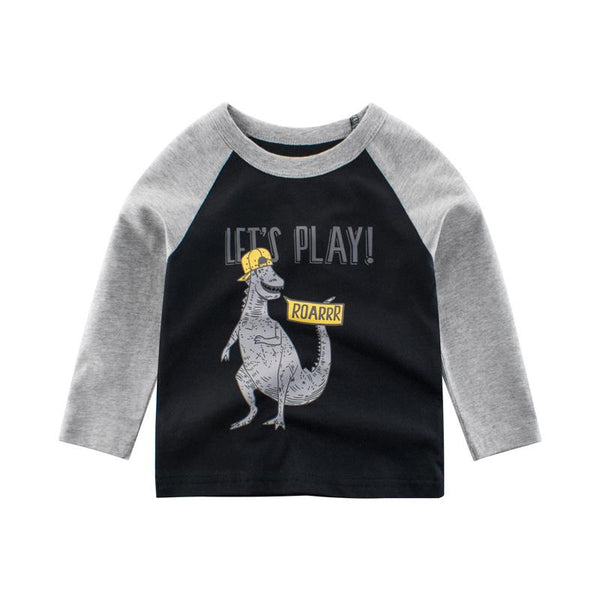 Toddler Boy's Dinosaur Print Fashion Tops