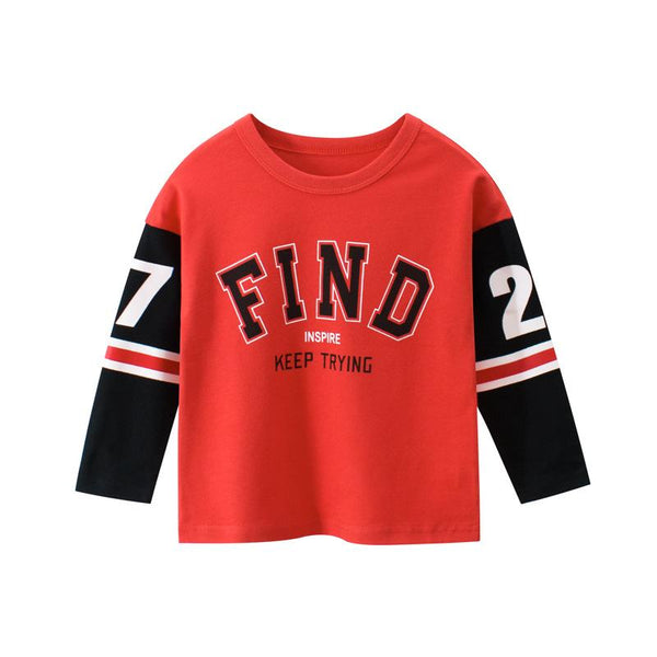 Toddler Boy's Red/White Letter Print T-shirt