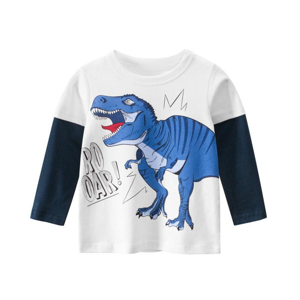 Dinosaur Letter Print Long Sleeve Tee