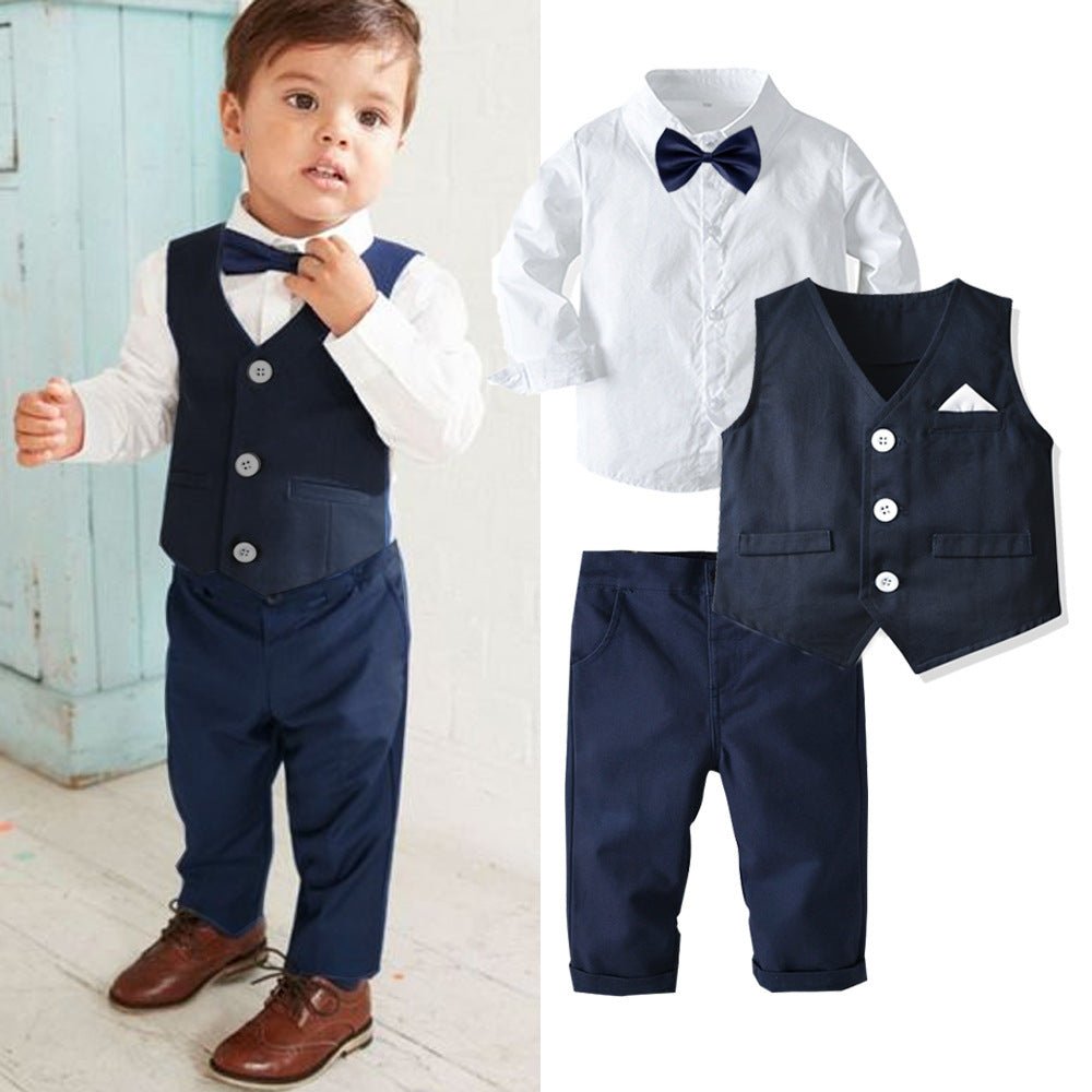 Boy's Classic 4-Piece Black/Navy Gentleman Suit – Kidsyard Greenland