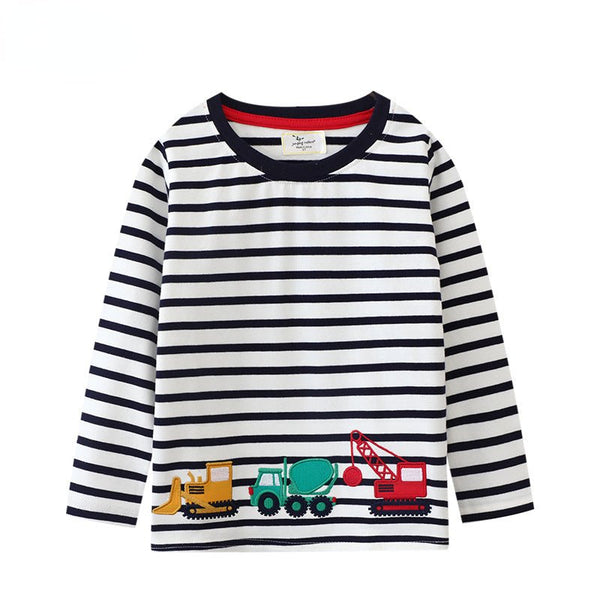 Toddler/Kid Boy's Three Vehicle Print Design Cotton T-shirt