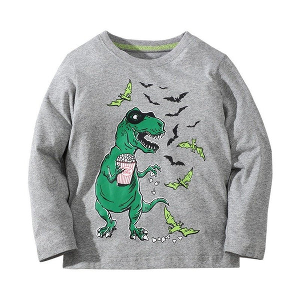 Toddler Boy's Long Sleeve Dinosaur Print Top