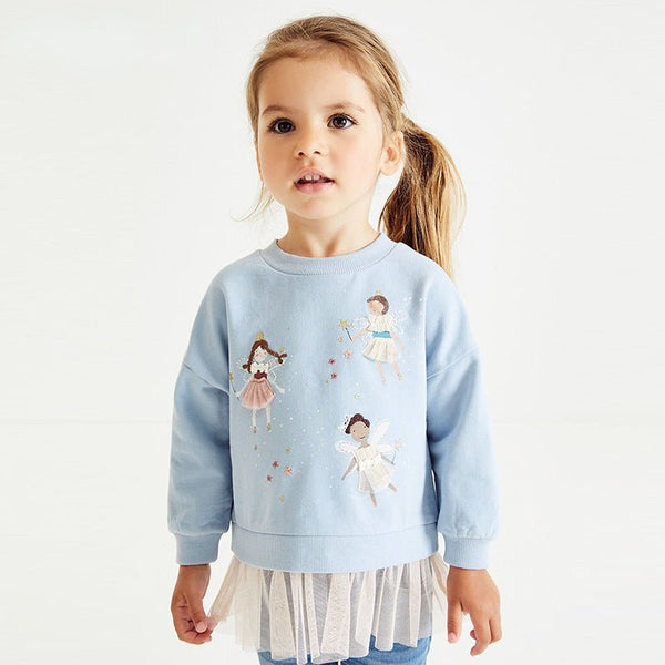 Toddler/Kid Girl Sparkling Fairies Blue Sweatshirt