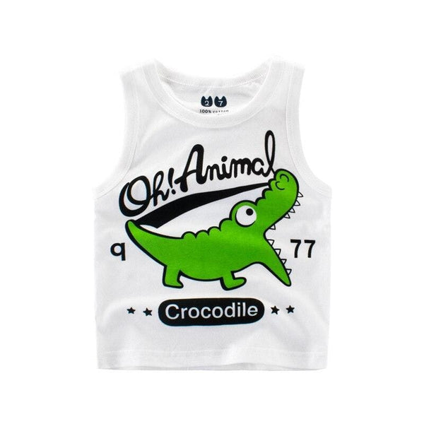 Summer Kids Vests with Crocodile Pattern