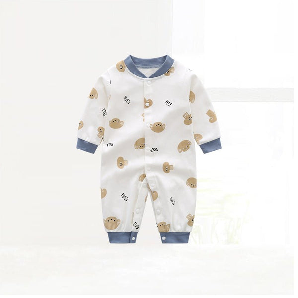 Unisex Baby Doggies/Mushrooms Print Jumpsuit