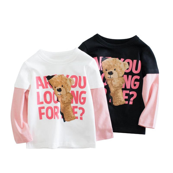 Toddler/Kid Girl's Bear Print Long Sleeve Shirt