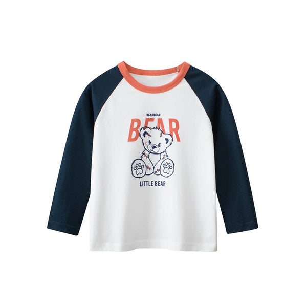 Toddler/Kid Bear Print Casual Long Sleeve Shirt