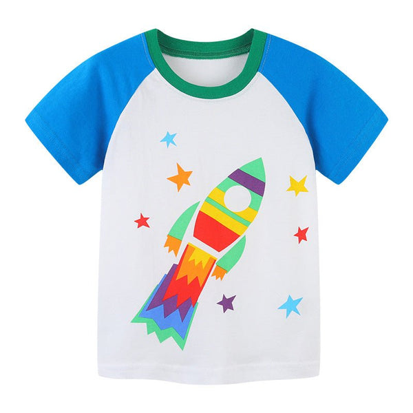 Toddler Boy's Rocket Ship Print T-shirt