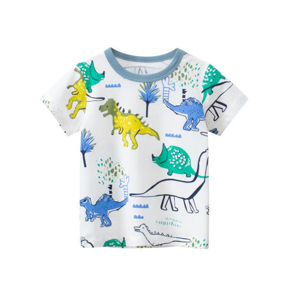 Toddler Boy's Dinosaur Print Short Sleeve T-shirt