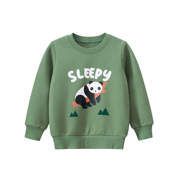 Toddler/Kid's Sleepy Panda Print Green Sweatshirt