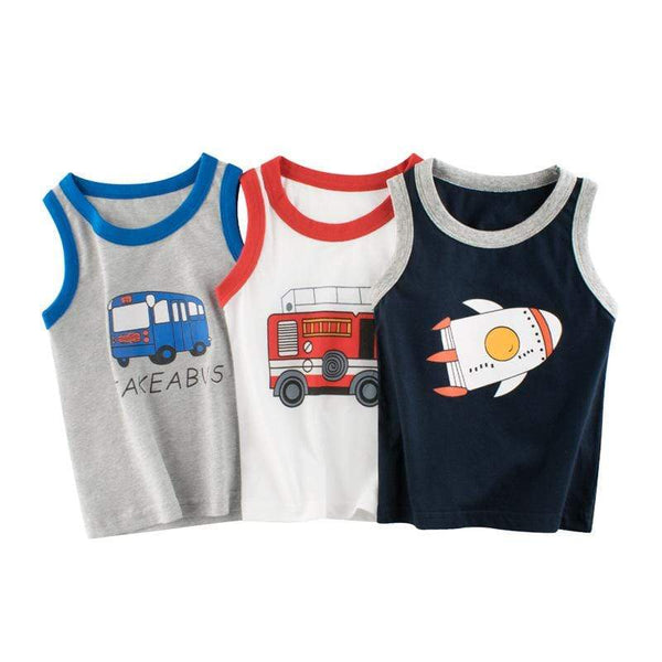 Toddler/Kid Boy's Trucks/Rocket Prints Tank (3 designs)