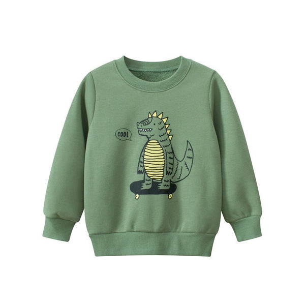 Toddler/Kid Boy's Dinosaur Print Design Green Sweatshirt