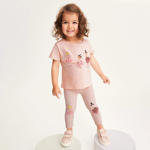 Toddler/Kid Girl's Princess Design Top with Leggings Set