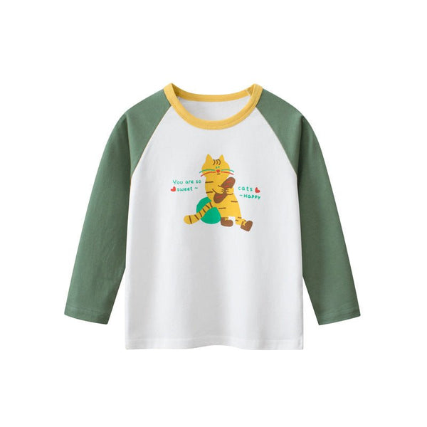 Toddler/Kid's Cartoon Cats Print Design Long Sleeve T-shirt