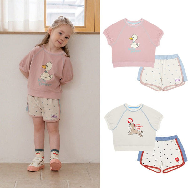 Baby/Toddler Cartoon Duck Top with Shorts