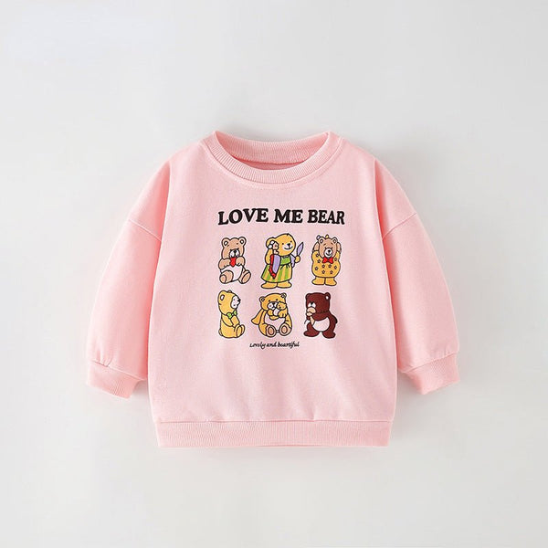 Toddler/Kid Girl Love Bear Pink Sweatshirt