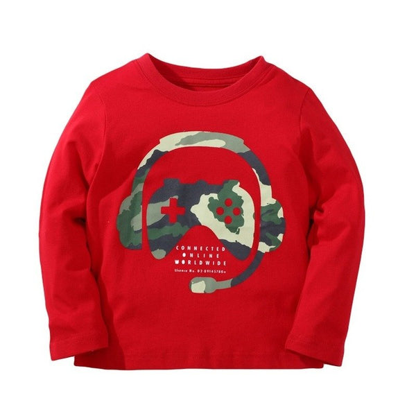 Toddler Boy Long-sleeve Red Casual T-shirt