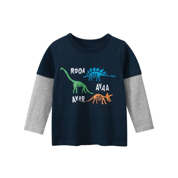 Toddler/Kid Boy's Dinosaur Print Long Sleeve Cotton T-shirt